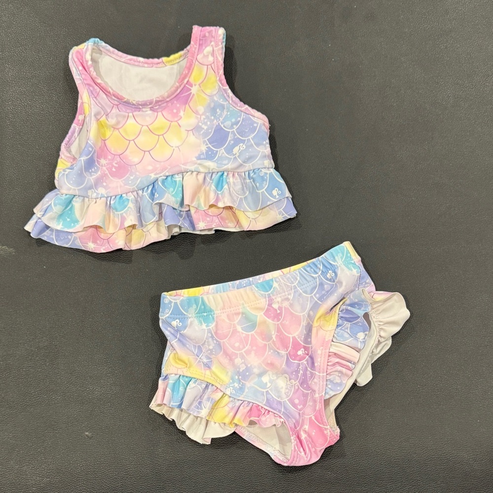 Colorful Mermaid Scale Kids Swim Set